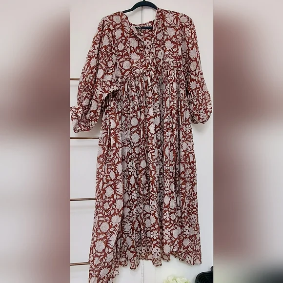 Daughters of India Kyra Midi Dress in Wine – Size XL – Make an Offer - Picture 3 of 4